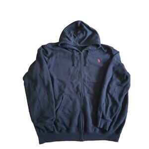 US Polo Assn. Men's  Black 3 XL Full Zip Hoodie with Pockets